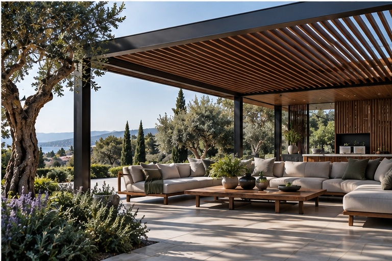 Luxury pergola and outdoor lounge